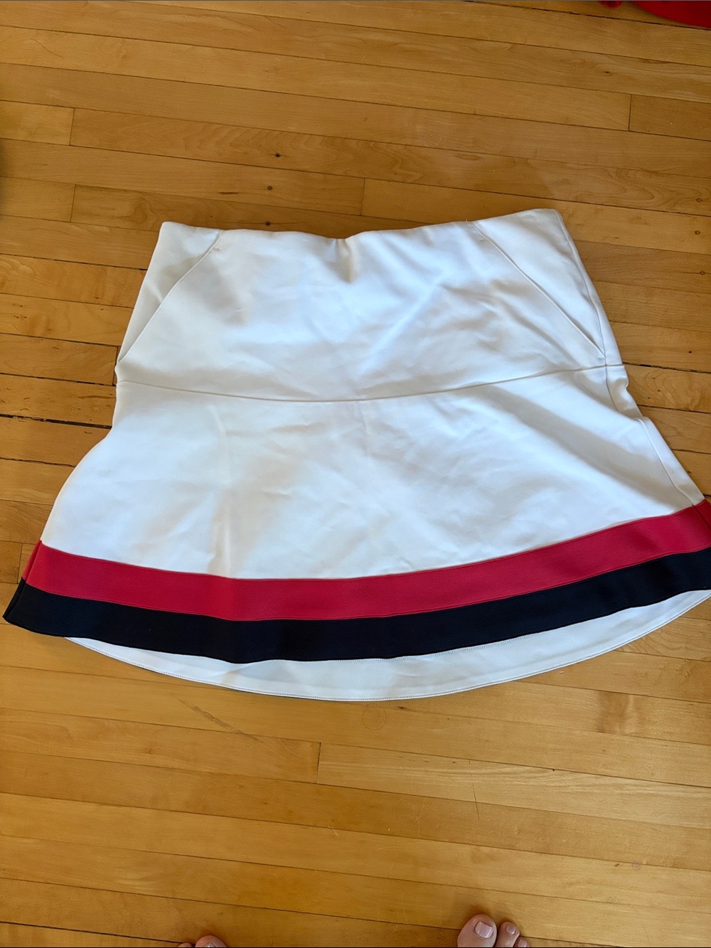 Polo Golf White Skirt with Red and Navy Stripe - Women's Skirt